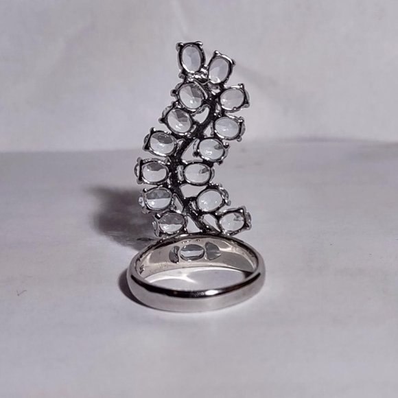 Size 7.75 Sterling Silver 925 Aquamarine Statement Ring ~7.7 grams - Picture 3 of 7